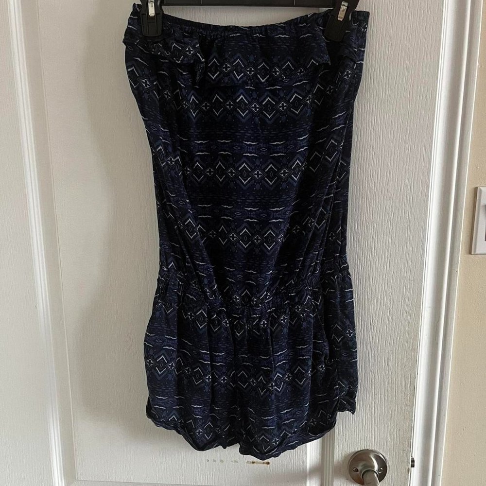 Garage navy blue  strapless romper size xs